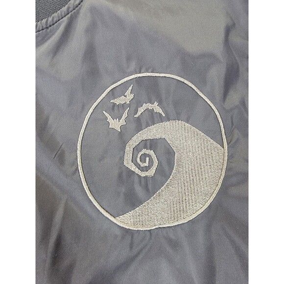 Disney Nightmare Before Christmas Jacket Mens Large Gray Bomber Halloween Town - Picture 5 of 13